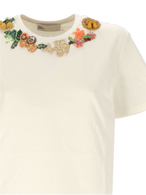 T-shirt with T-shirt with decoration TORY BURCH | 161565106